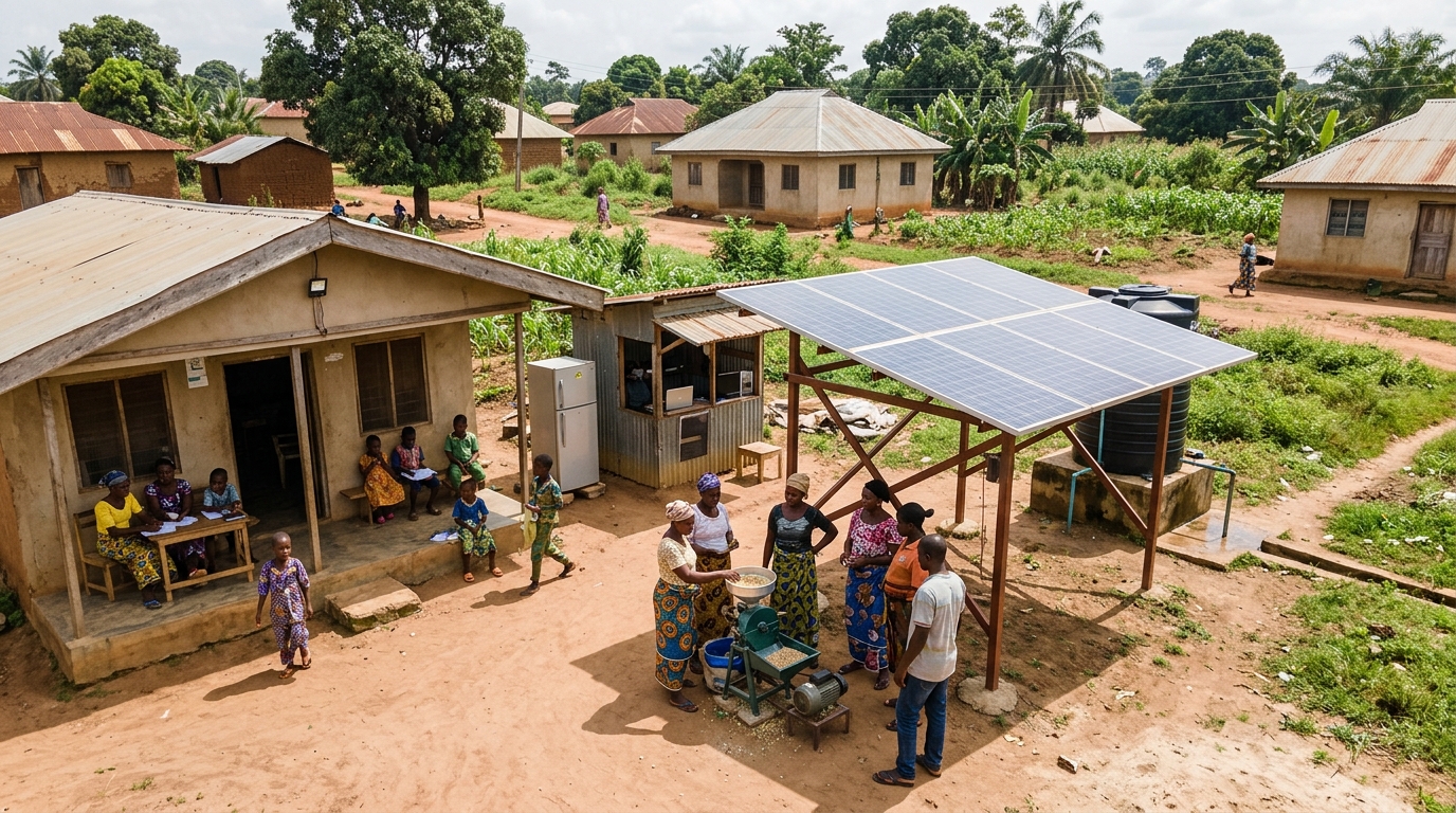 Solar power supporting essential services in a rural Nigerian community